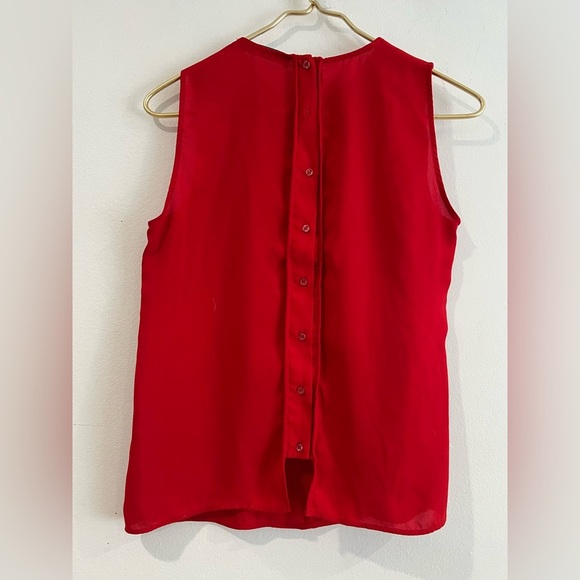 ZARA Women casual Blouse ruffle Red Sleeveless Top Size S - Picture 3 of 8